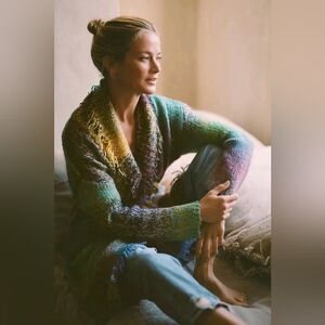 Greylin Rainbow Knit Open Front Wrap Sweater S